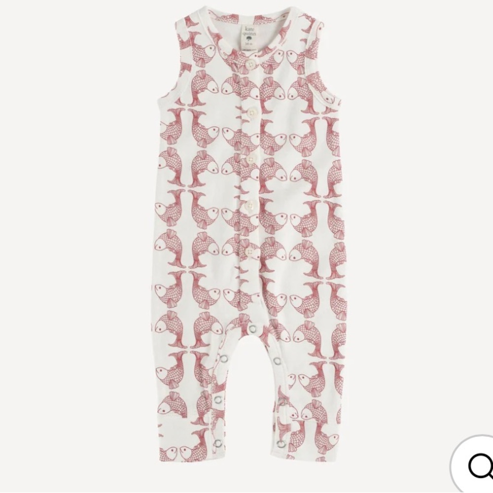NWT Kate Quinn red koi button sport jumpsuit
